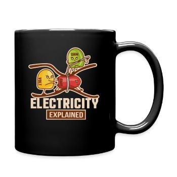 Electricity Explained Physik | Funny Lehrer Nerd - Tasse einfarbig - Schwarz - Rechts