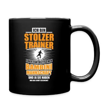Stolzer Trainer SHIRT - Bambini Mannschaft - Tasse einfarbig - Schwarz - Rechts