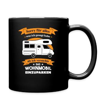 Witziges Design für Wohnmobil und Wohnwagenfans - Tasse einfarbig - Schwarz - Rechts