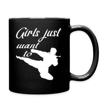 Girls Fight Martial Arts Women Girls Karate MMA - Full Colour Mug - black - Right