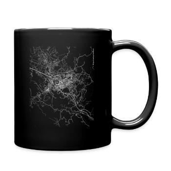 Minimaler Tirana Stadtplan und Straßen - Tasse einfarbig - Schwarz - Rechts
