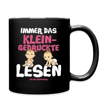Toujours les petits caractères lire grossesse - Mug uni - noir - Droite