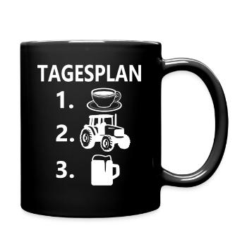 TAGESPLAN TRAKTOR FAHREN - Tasse einfarbig - Schwarz - Rechts