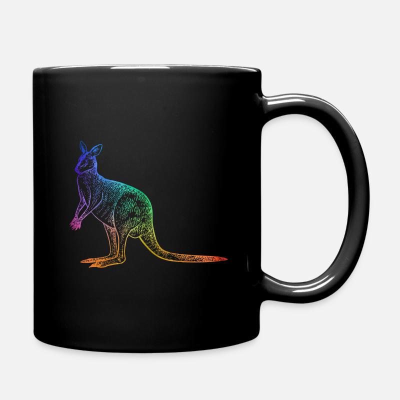 Contour de kangourou contour Australie colorée - Mug uni - noir