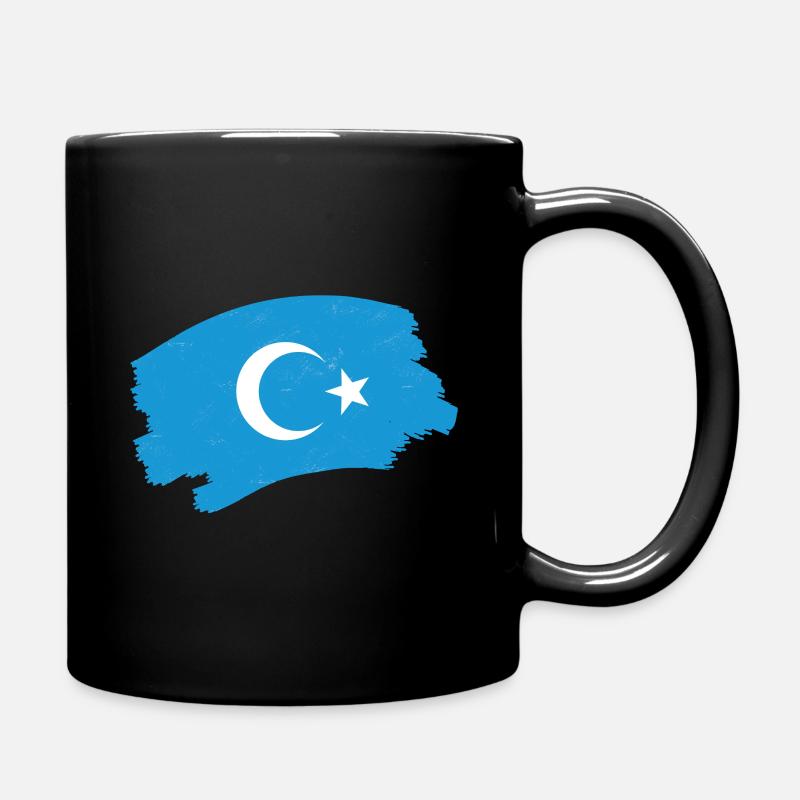 Drapeau ouïghour blanc croissant bleu fond - Mug uni - noir