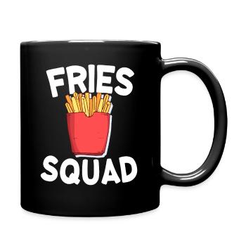 Pommes Frites Pommfritz Fritten Imbiss Fries - Tasse einfarbig - Schwarz - Rechts