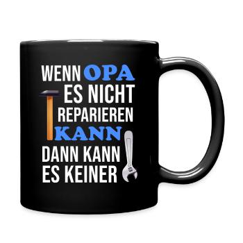 Opa Bester Opa Handwerker Geschenk - Tasse einfarbig - Schwarz - Rechts