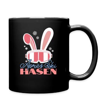 Ski Häschen Skihasen Skihaserl Outfit Apres Ski - Tasse einfarbig - Schwarz - Rechts