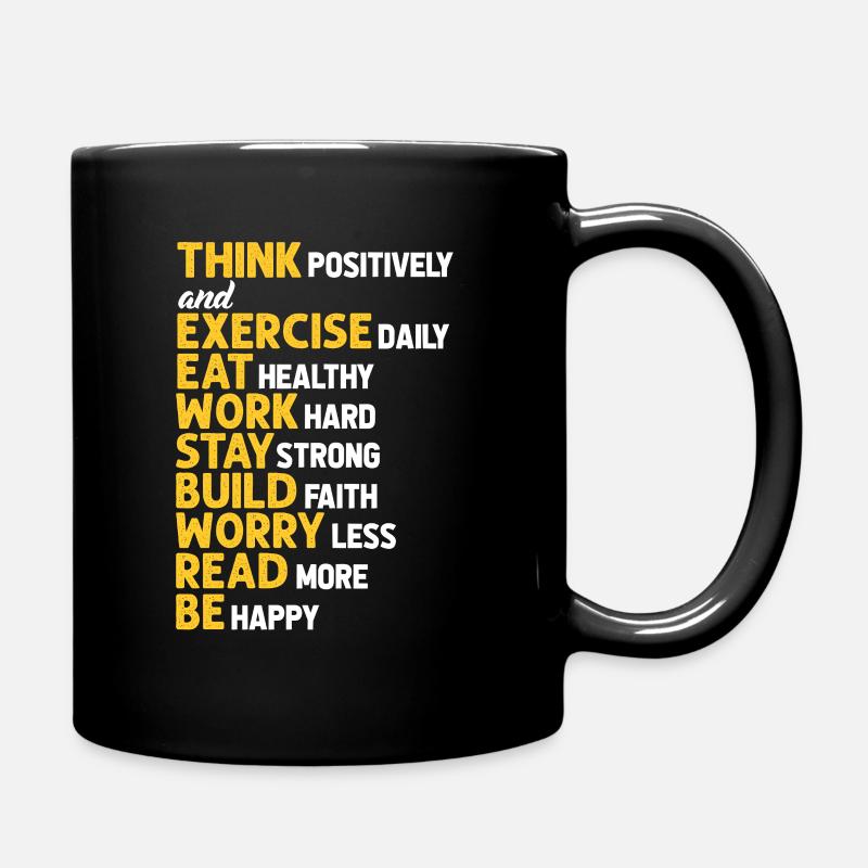 Fitness Motivation - Tasse einfarbig - Schwarz