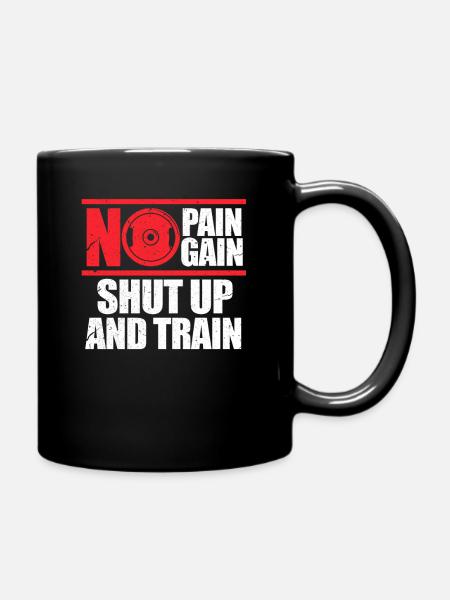 Fitness gym bodybuilding workout gym - Full Colour Mug - black