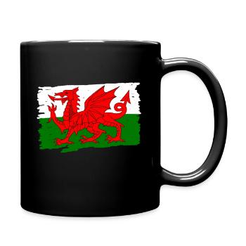Wales Flag - Full Colour Mug - black - Right