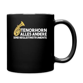Tenorhorn - Motiv - Tasse einfarbig - Schwarz - Rechts
