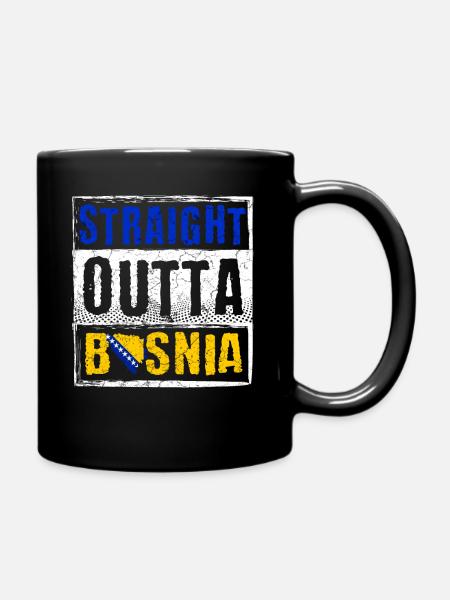 Straight Outta Bosnia - Full Colour Mug - black