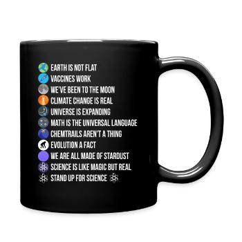 Die Erde ist nicht flach Impfstoffe Work Life Facts oder Fake - Tasse einfarbig - Schwarz - Rechts