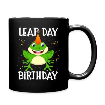 Schalttag Geburtstag geboren 29. Februar Lustiger Frosch - Tasse einfarbig - Schwarz - Rechts