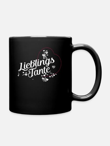 Lieblingstante Lieblings Tante Herz rot - Tasse einfarbig - Schwarz