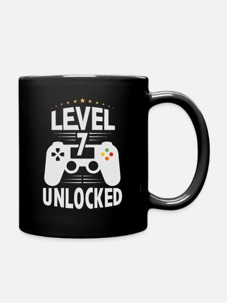 7e anniversaire, cadeaux d'anniversaire de 7 ans - Mug uni - noir