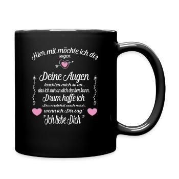 Liebeserklärung Valentinstag Geschenk - Tasse einfarbig - Schwarz - Rechts