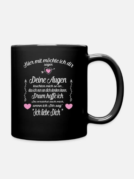 Liebeserklärung Valentinstag Geschenk - Tasse einfarbig - Schwarz