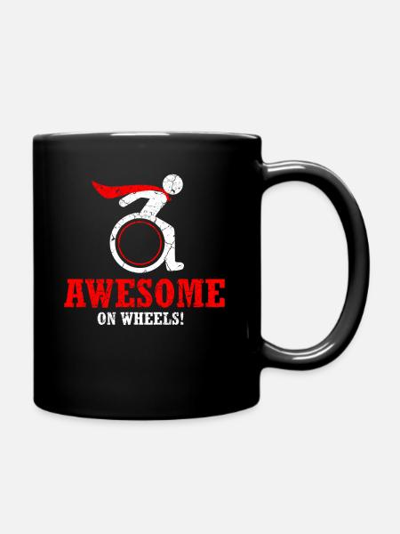 Rollstuhl Rollstuhlfahrer Behinderung Geschenk - Tasse einfarbig - Schwarz
