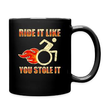 Cadeau pour personnes handicapées en fauteuil roulant - Mug uni - noir - Droite