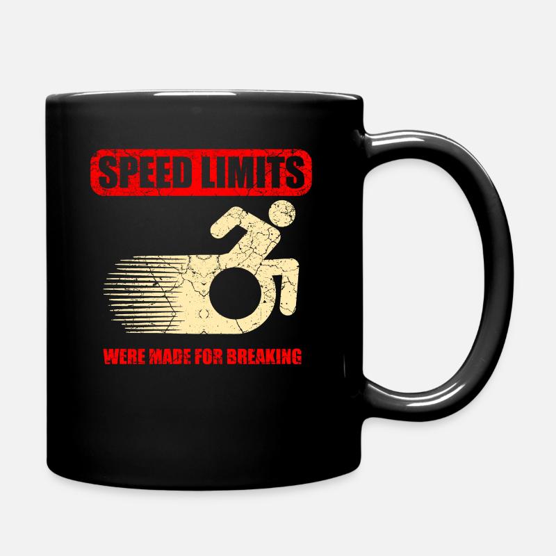 Rollstuhl Rollstuhlfahrer Behinderung Geschenk - Tasse einfarbig - Schwarz