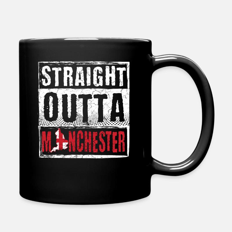 Straight Outta Manchester - Full Colour Mug - black