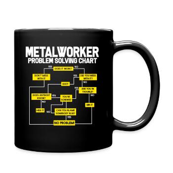 Metallbauer Metaller Metall Schweißen Schlosser - Tasse einfarbig - Schwarz - Rechts
