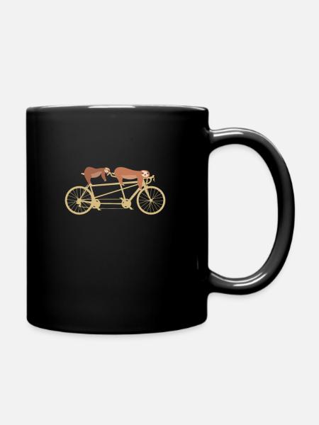 Tandem vélo paresseux sieste - Mug uni - noir