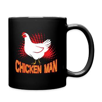 Funny Chicken Man - Full Colour Mug - black - Right