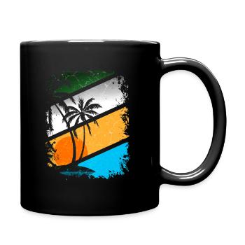 Été Soleil Plage Palmes Vacances Vacances - Mug uni - noir - Droite