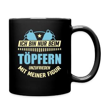 Töpfern Töpferin Töpfer - Tasse einfarbig - Schwarz - Rechts