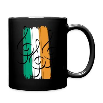 Clef Irish music Ireland gift - Full Colour Mug - black - Right