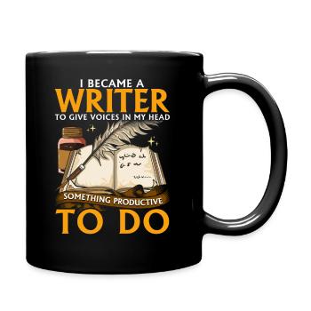 I became a writer - Full Colour Mug - black - Right