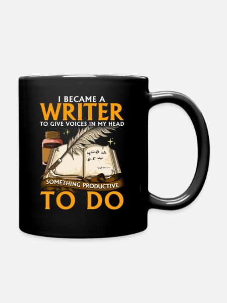 I became a writer - Full Colour Mug - black