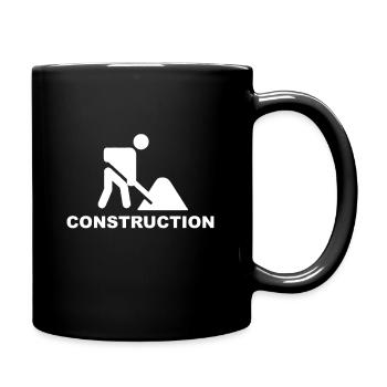Construction /Konstruktion /Aufbau /Umbau /Hilfe - Tasse einfarbig - Schwarz - Rechts