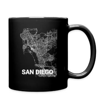 San Diego city map and streets - Full Colour Mug - black - Right