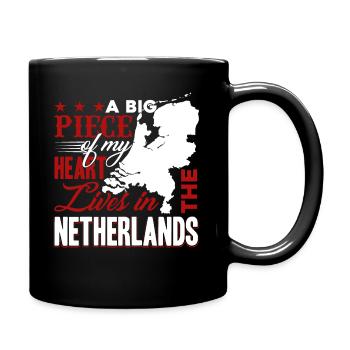 Pays-Bas Mon cœur vit aux Pays-Bas - Mug uni - noir - Droite