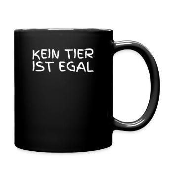 Kein Tier Ist Egal - Tasse einfarbig - Schwarz - Rechts