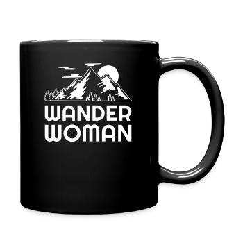Wander Woman zum wandern geboren - Tasse einfarbig - Schwarz - Rechts