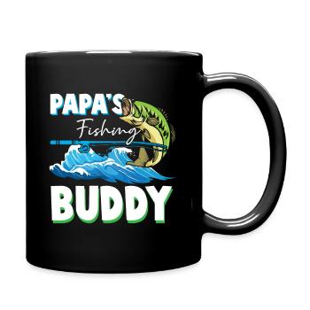 Père et fils copain de pêche à la mouche enfant - Mug uni - noir - Droite