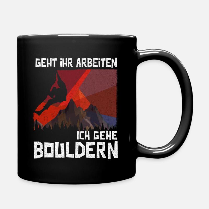 bouldering Bouldern Boulderer Klettern Kletterwand - Tasse einfarbig - Schwarz