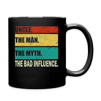 Onkel The Man Mythos Bad Influence Vintage Geschenk - Tasse einfarbig - Schwarz - Rechts