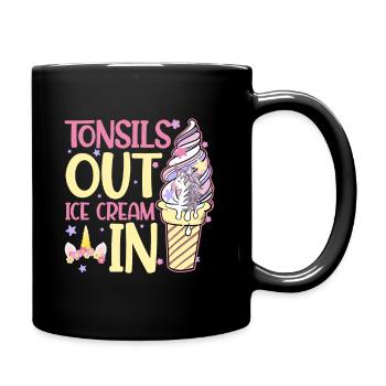 Mandel OP Erholung Einhorn Gesund Eiscreme - Tasse einfarbig - Schwarz - Rechts