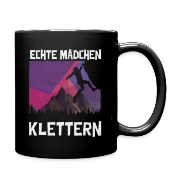 Klettern Berge Klettersport Mädchen Kletterin - Tasse einfarbig - Schwarz - Rechts