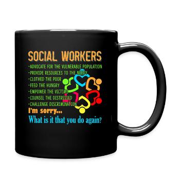 Sozialarbeiter Job - Tasse einfarbig - Schwarz - Rechts