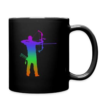 Tir à l’arc Arc Arc-en-ciel Silhuette - Mug uni - noir - Droite