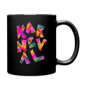 Karneval - Fasching - Tasse einfarbig - Schwarz - Rechts