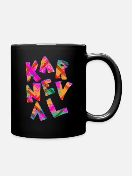 Karneval - Fasching - Tasse einfarbig - Schwarz