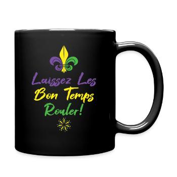 Laissez les bon temps rouler mardi gras party - Full Colour Mug - black - Right